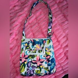 Vera Bradley Quilted Floral Crossbody in Pink, Blue & Green
